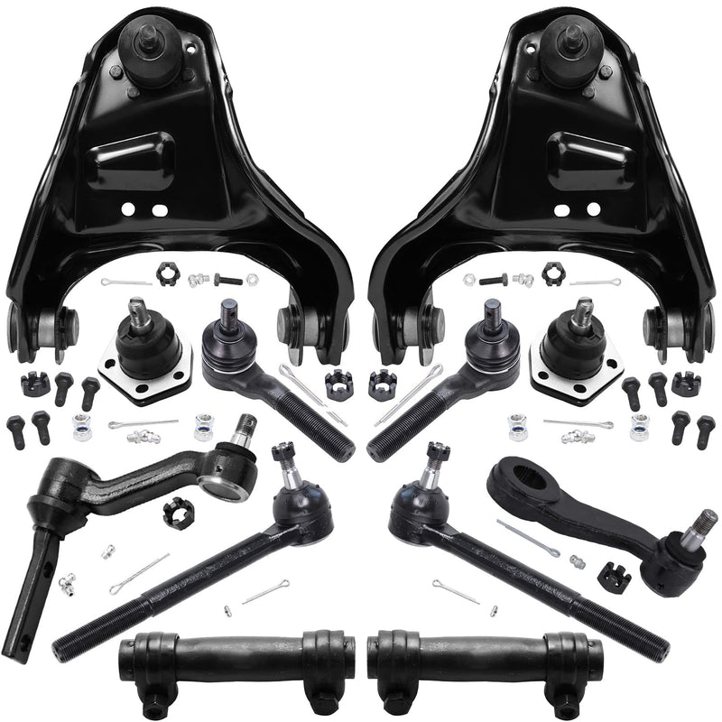 Detroit Axle - 4WD Front End 12pc Suspension Kit for Chevy Blazer S10 GMC Jimmy Sonoma, 2 Upper Control Arms 2 Lower Ball Joints