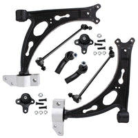 Detroit Axle - Front End 8pc Suspension Kit for Volkswagen Jetta GTI Rabbit Eos Golf Audi A3 R32, 2 Lower Control Arms with Bush