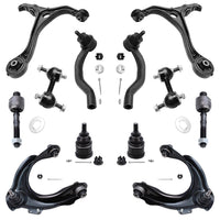 Detroit Axle - 12pc Front End Suspension Kit for Acura 04-08 TSX, 03-07 Honda Accord, Upper & Lower Control Arms Tie Rods Sway B