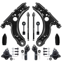 Detroit Axle - Front End 12pc Suspension Kit for Volkswagen Jetta Golf Beetle, 2 Lower Control Arms 2 Lower Ball Joints Inner &
