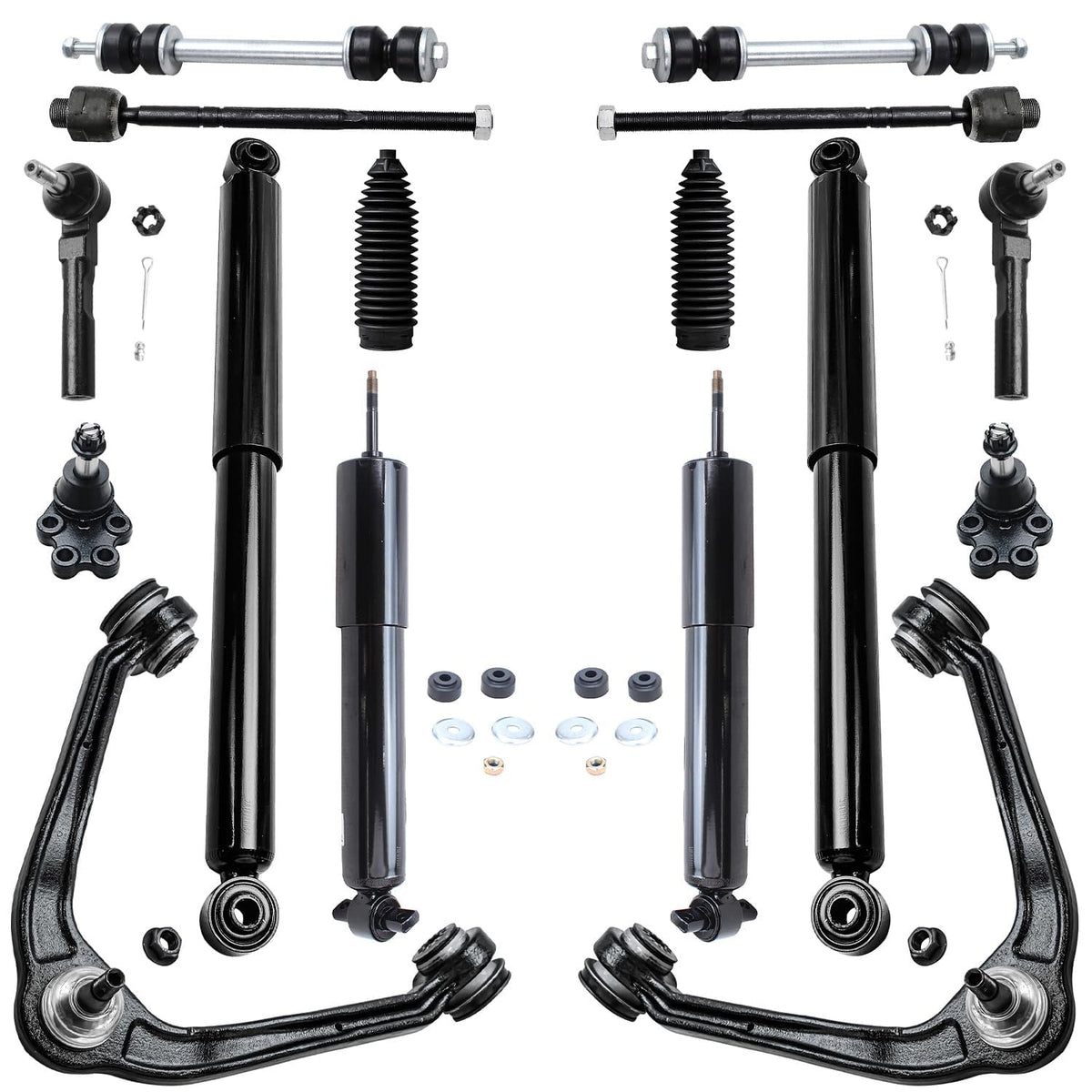 Detroit Axle - RWD Front End 16pc Suspension Kit for 99-06 Chevrolet Silverado GMC Sierra 1500, 2 Control Arms 2 Ball Joints 4 T