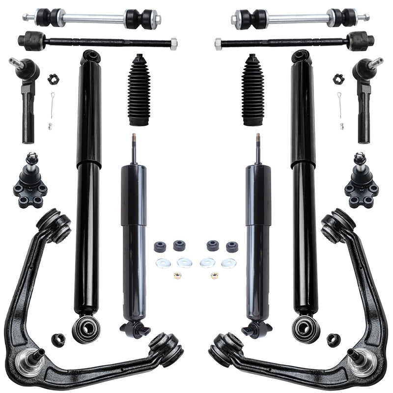 Detroit Axle - RWD Front End 16pc Suspension Kit for 99-06 Chevrolet Silverado GMC Sierra 1500, 2 Control Arms 2 Ball Joints 4 T