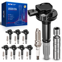 KAX Set of 8 Ignition Coils & Iridium Spark Plugs w/Magnetic Socket Compatible with Ford F-150 2011-2016 5.0L, Mustang 2011-2015